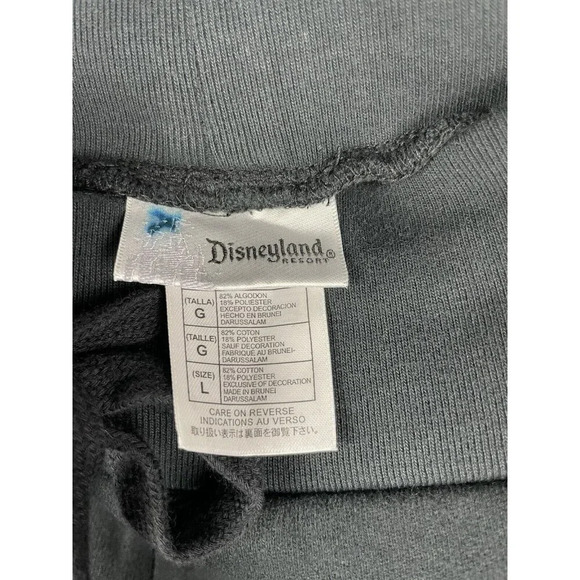 Disney Parks Disneyland 55 Mickey Black Crop Embroidered Back Sweatpants Sz L - Picture 3 of 5